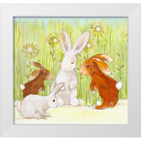Cool Kids White Modern Wood Framed Art Print by Diannart