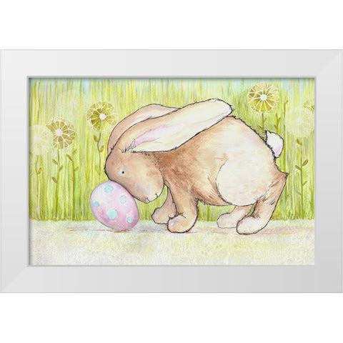 Pushing Easter White Modern Wood Framed Art Print by Diannart