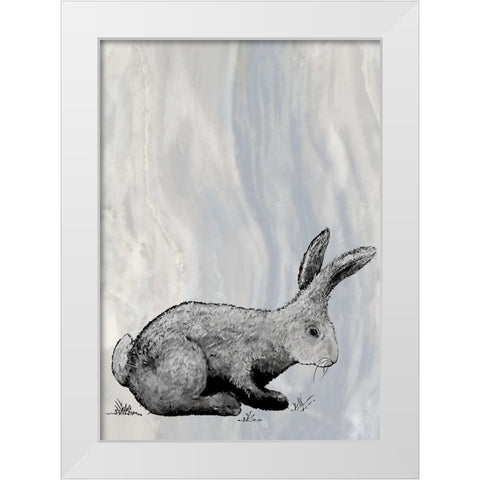 Bunny on Marble IV White Modern Wood Framed Art Print by Diannart