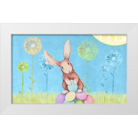 Easter Bunny White Modern Wood Framed Art Print by Diannart