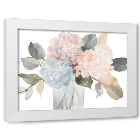 Muted Blossoms White Modern Wood Framed Art Print by Loreth, Lanie
