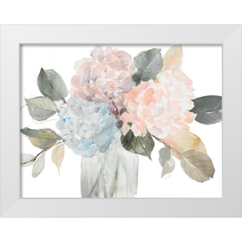 Muted Blossoms White Modern Wood Framed Art Print by Loreth, Lanie