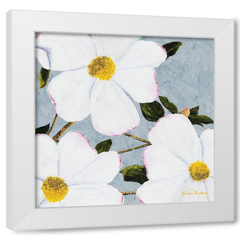 White Floral II White Modern Wood Framed Art Print by Redding, James