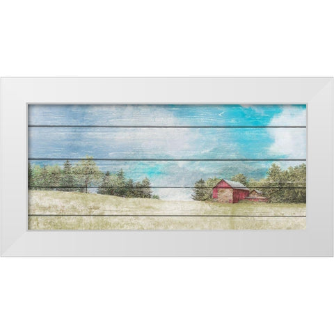 Countryside Town Farm White Modern Wood Framed Art Print by Redding, James