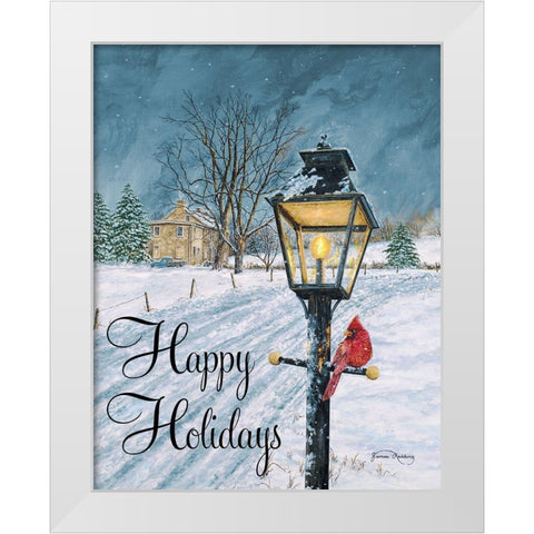 Happy Holidays White Modern Wood Framed Art Print by Redding, James