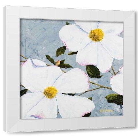White Floral I White Modern Wood Framed Art Print by Redding, James