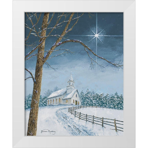 Shining Holiday Star White Modern Wood Framed Art Print by Redding, James