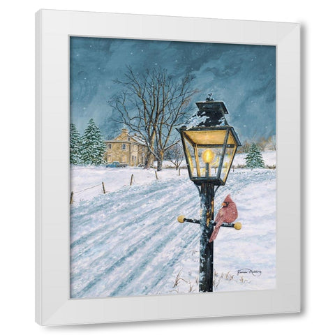Winter Bird White Modern Wood Framed Art Print by Redding, James