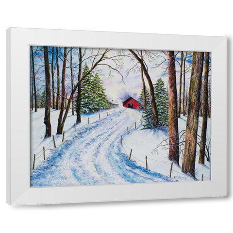 Winters Glow White Modern Wood Framed Art Print by Redding, James