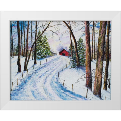 Winters Glow White Modern Wood Framed Art Print by Redding, James