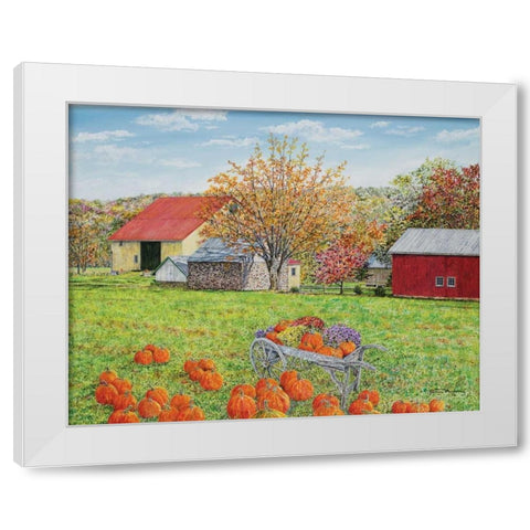 Autumns Colors White Modern Wood Framed Art Print by Redding, James