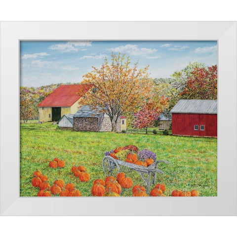 Autumns Colors White Modern Wood Framed Art Print by Redding, James