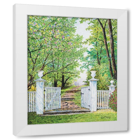 Narrow Is The Path White Modern Wood Framed Art Print by Redding, James