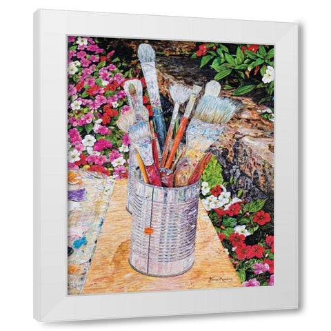 Happy Place White Modern Wood Framed Art Print by Redding, James
