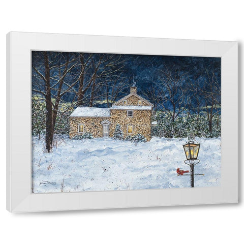 Stone House White Modern Wood Framed Art Print by Redding, James