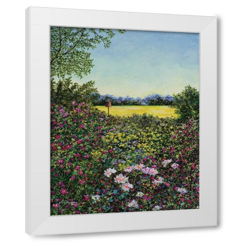 Along The Meadows Edge White Modern Wood Framed Art Print by Redding, James