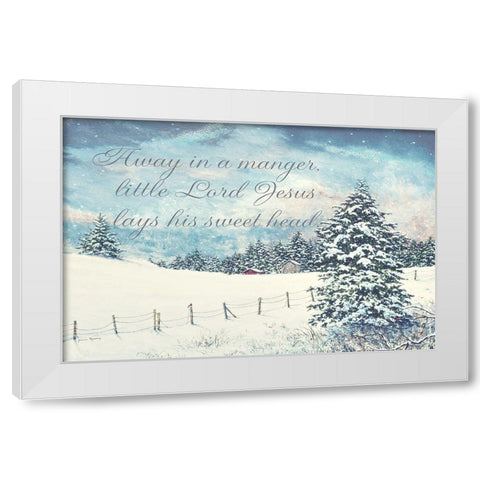 Away in a Manger White Modern Wood Framed Art Print by Redding, James