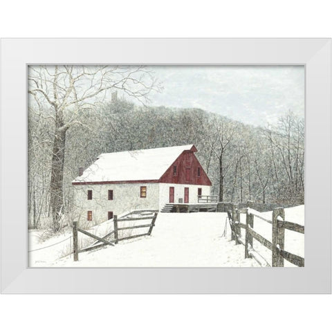 Grist Mill White Modern Wood Framed Art Print by Redding, James