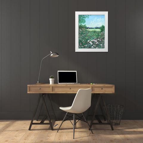 Easter Garden Blessings White Modern Wood Framed Art Print by Redding, James