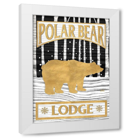 Winter Lodge Sign I White Modern Wood Framed Art Print by Metz, Andi