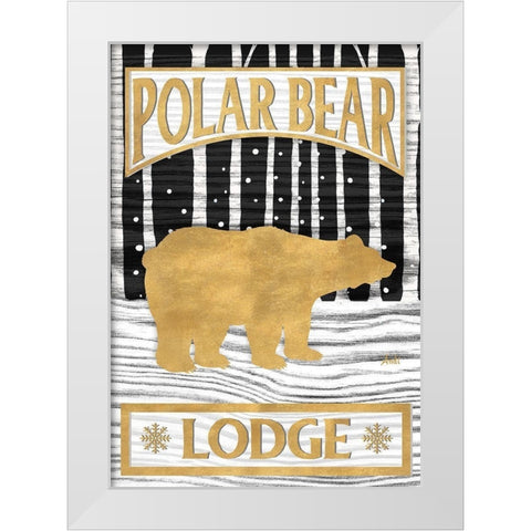 Winter Lodge Sign I White Modern Wood Framed Art Print by Metz, Andi