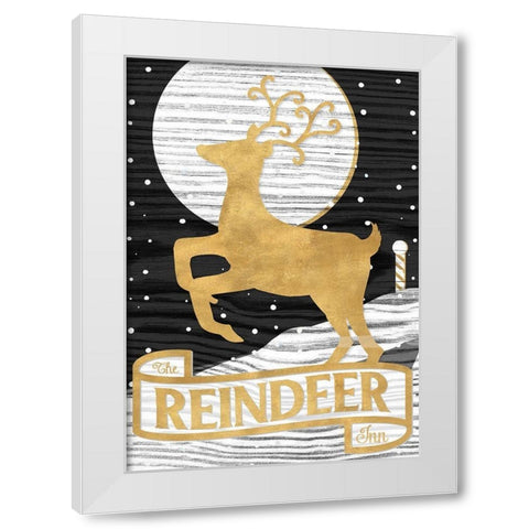 Winter Lodge Sign II White Modern Wood Framed Art Print by Metz, Andi