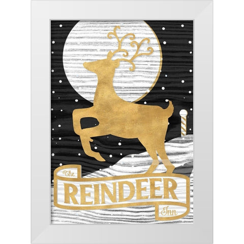 Winter Lodge Sign II White Modern Wood Framed Art Print by Metz, Andi