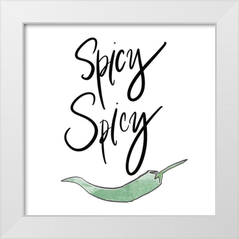 Spicy Spicy White Modern Wood Framed Art Print by Edwins, Hugo