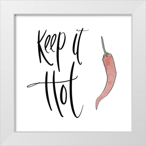 Keep It Hot White Modern Wood Framed Art Print by Edwins, Hugo