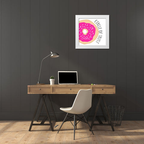 Circle of Trust White Modern Wood Framed Art Print by Edwins, Hugo