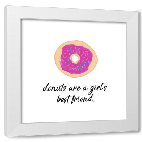 Donuts White Modern Wood Framed Art Print by Edwins, Hugo
