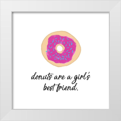 Donuts White Modern Wood Framed Art Print by Edwins, Hugo