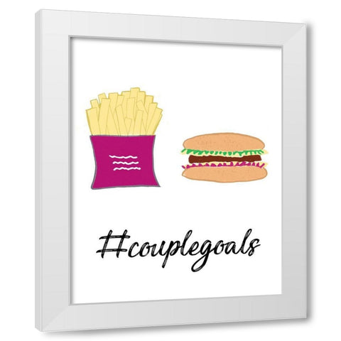 Hashtag Couplegoals White Modern Wood Framed Art Print by Edwins, Hugo