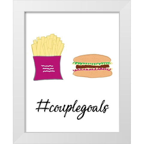 Hashtag Couplegoals White Modern Wood Framed Art Print by Edwins, Hugo