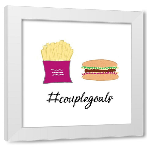 Hashtag Couple Goals Square White Modern Wood Framed Art Print by Edwins, Hugo