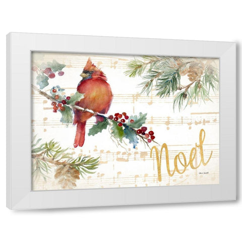 Holiday Cardinal II White Modern Wood Framed Art Print by Loreth, Lanie