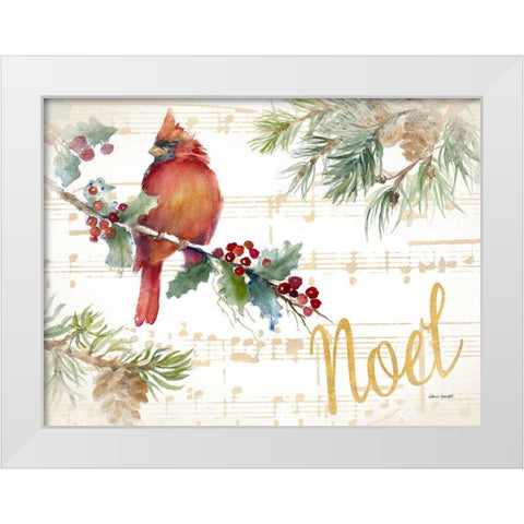 Holiday Cardinal II White Modern Wood Framed Art Print by Loreth, Lanie