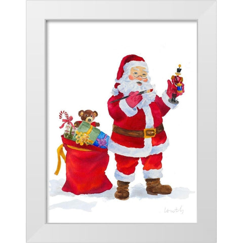 Workshop Santa White Modern Wood Framed Art Print by Loreth, Lanie