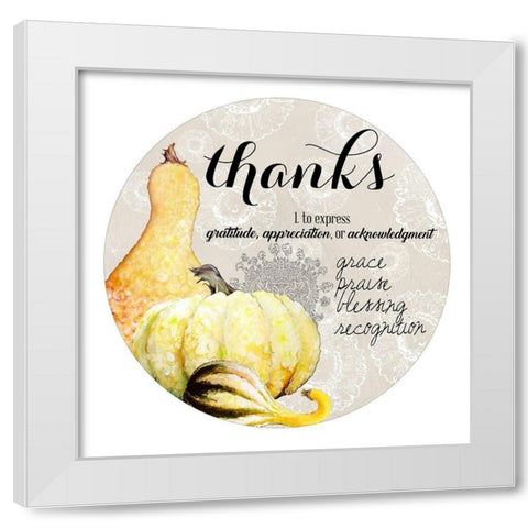 Thankful Harvest White Modern Wood Framed Art Print by Diannart