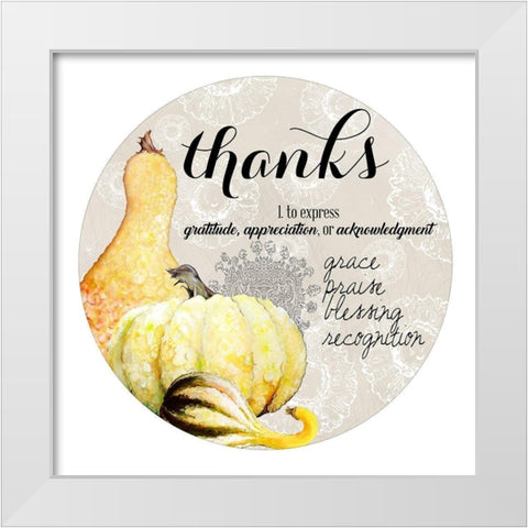 Thankful Harvest White Modern Wood Framed Art Print by Diannart