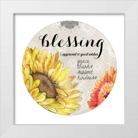 Blessed Harvest White Modern Wood Framed Art Print by Diannart