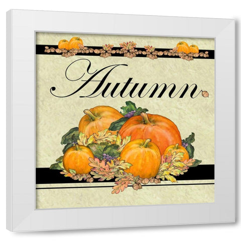 Autumn Pumpkins White Modern Wood Framed Art Print by Diannart