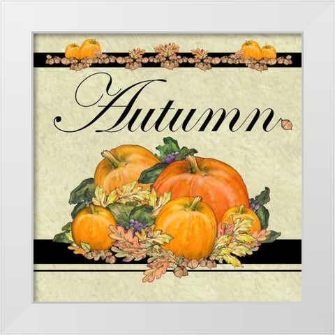 Autumn Pumpkins White Modern Wood Framed Art Print by Diannart