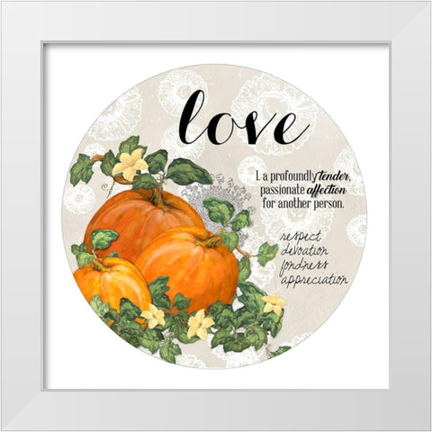 Loving Harvest White Modern Wood Framed Art Print by Diannart