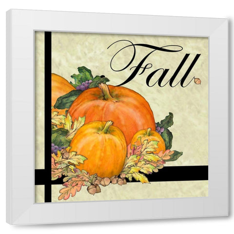 Fall Pumpkins White Modern Wood Framed Art Print by Diannart