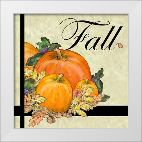 Fall Pumpkins White Modern Wood Framed Art Print by Diannart
