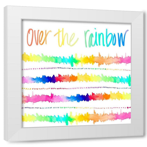 Over The Rainbow White Modern Wood Framed Art Print by James, Nola