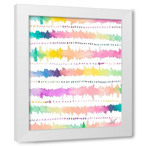 Colorful Bands I White Modern Wood Framed Art Print by James, Nola