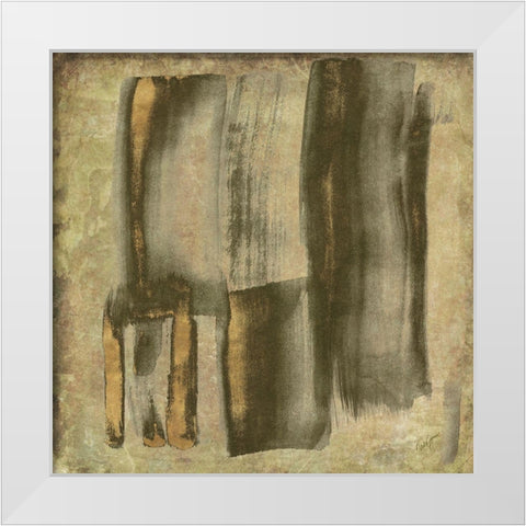 Midnight Brush White Modern Wood Framed Art Print by James, Nola