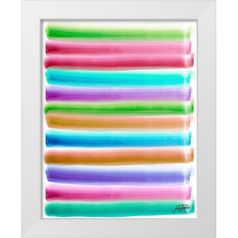 Colorful Stripes Pattern I White Modern Wood Framed Art Print by DeRice, Julie